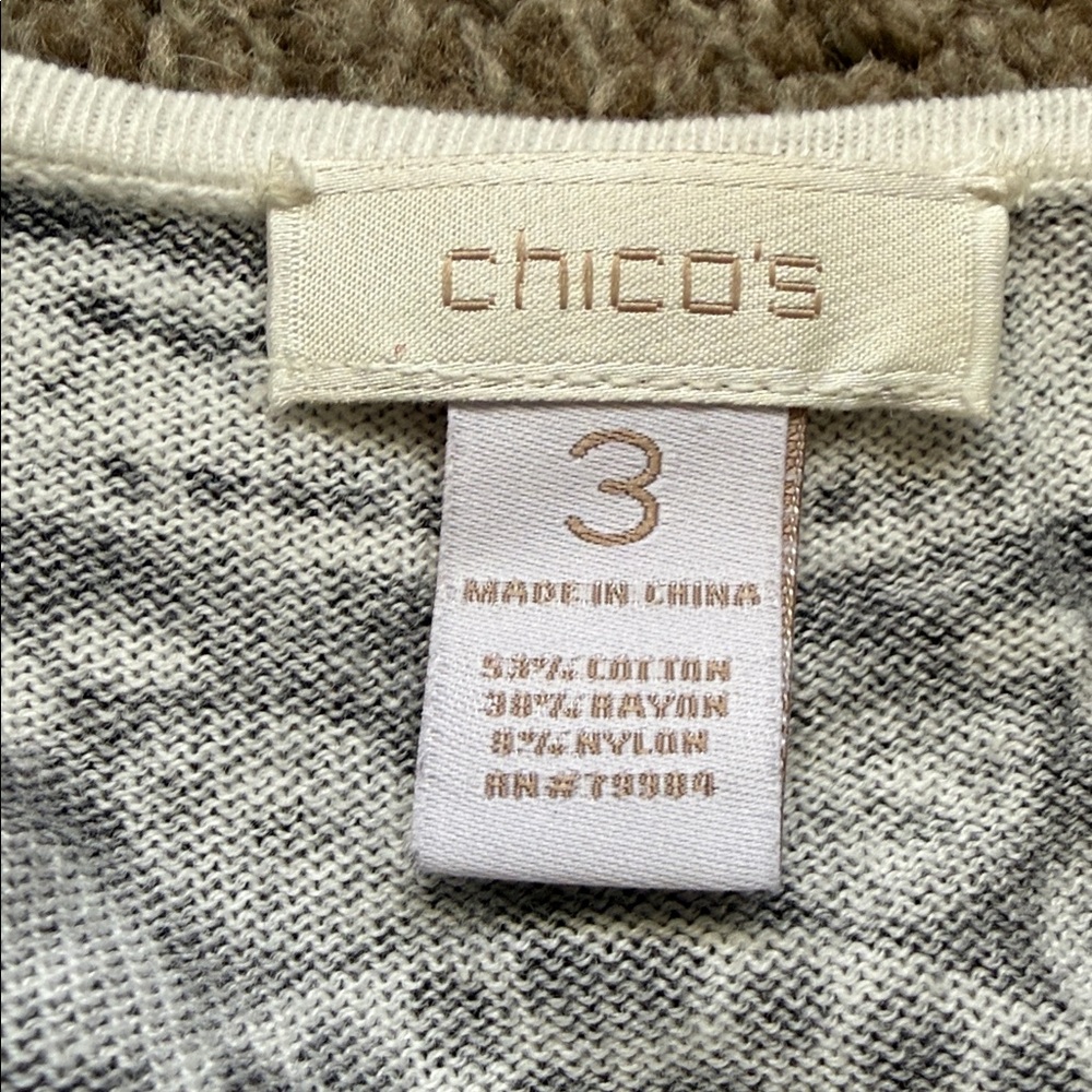 Chico's Embellished Patterned Blouse - image 2